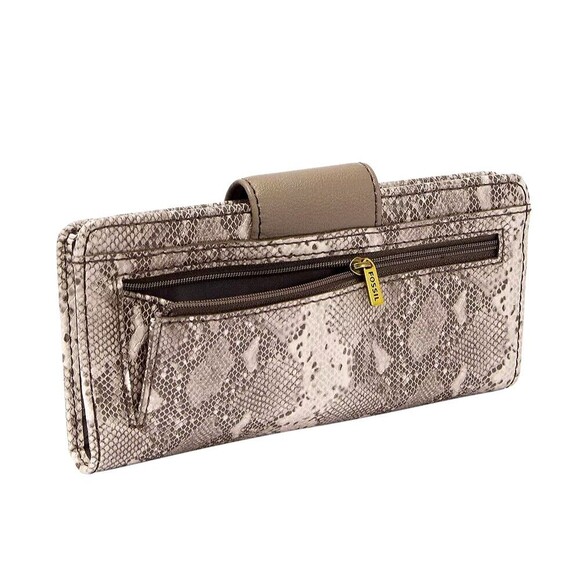New Fossil Madison Tab Clutch Wallet Snake Print Multi - Picture 2 of 4
